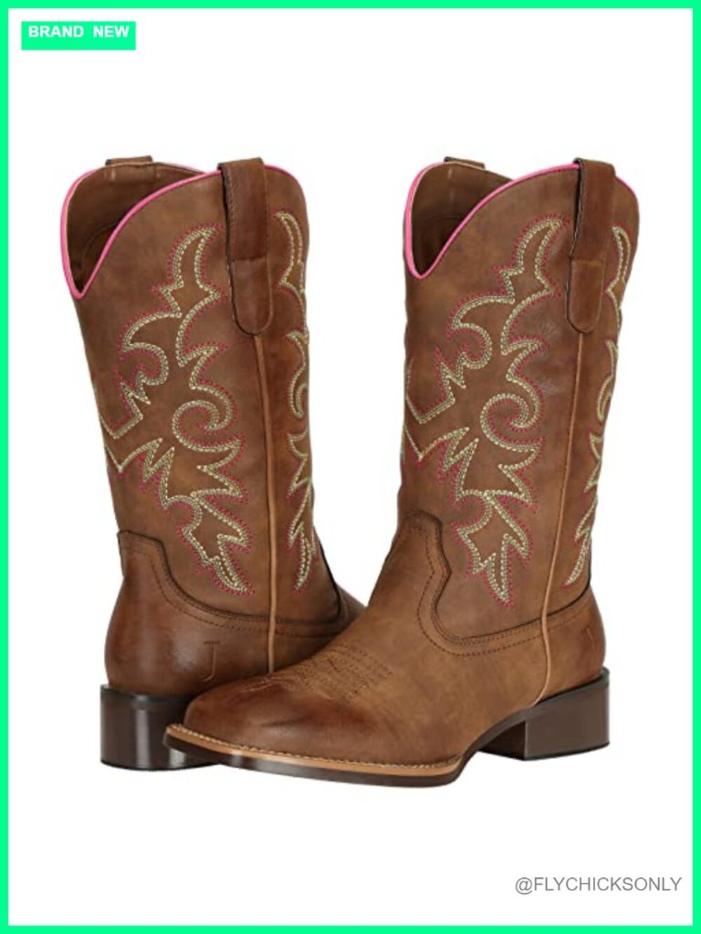Wide Calf Cowboy Boots Women Wide Width Square Toe Embroidered Western